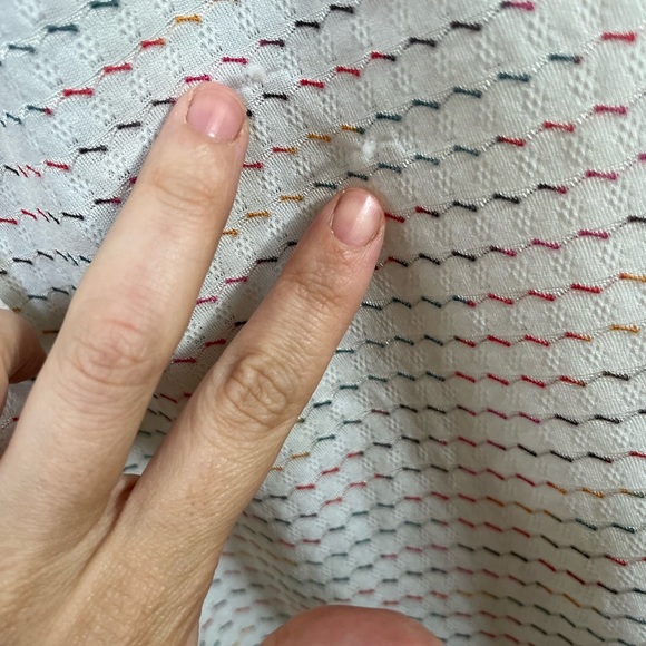 VINTAGE 1970s Cream & Rainbow Striped Sleeveless Day Dress with Pockets Small - Picture 11 of 12